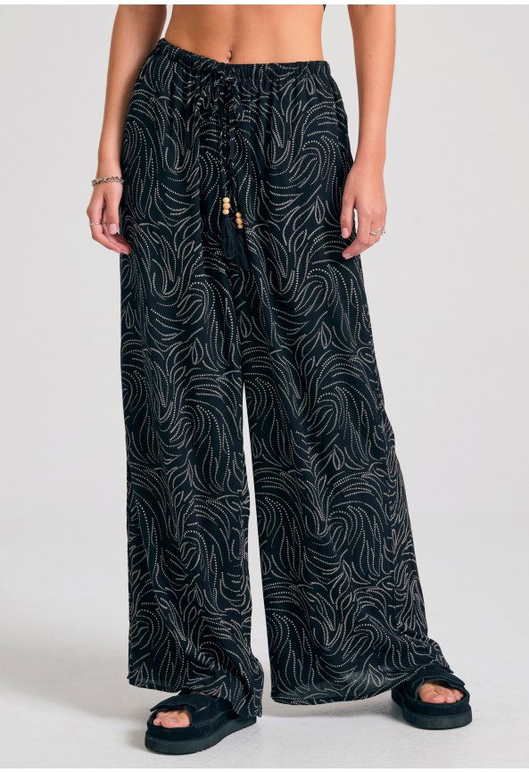 Loose fit εμπριμέ παντελόνα σε boho look