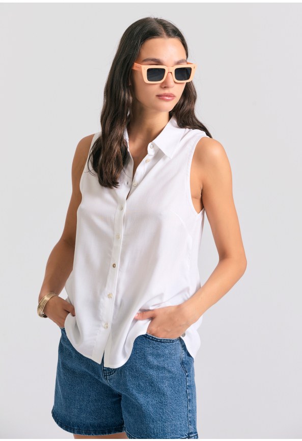 Αμάνικο πουκάμισο από βισκόζη - The essentials