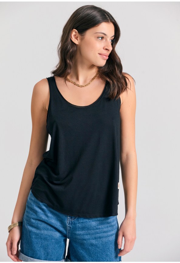 Γυναικείο μονόχρωμο tank top από βισκόζη