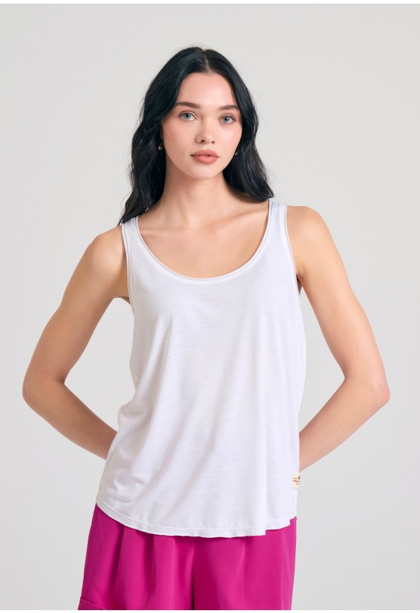 Γυναικείο μονόχρωμο tank top από βισκόζη