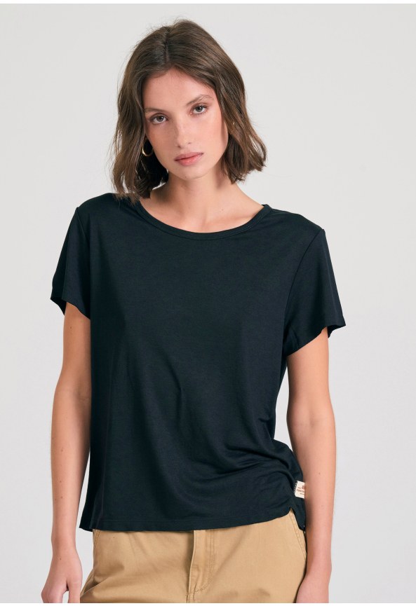 Γυναικείο μονόχρωμο t-shirt από βισκόζη