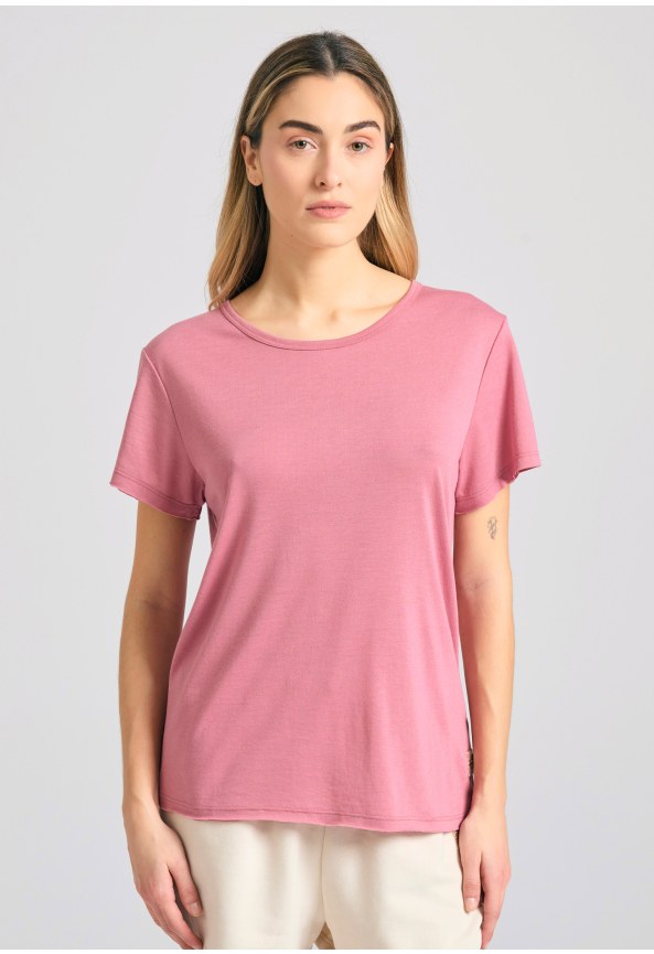 Γυναικείο μονόχρωμο t-shirt από βισκόζη