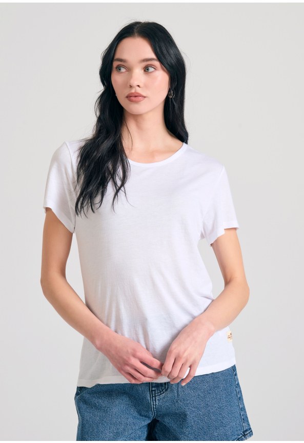 Γυναικείο μονόχρωμο t-shirt από βισκόζη