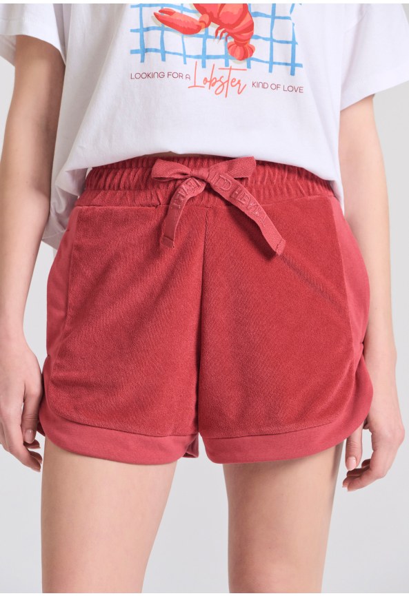 Loose fit γυναικείο πετσετέ σορτς