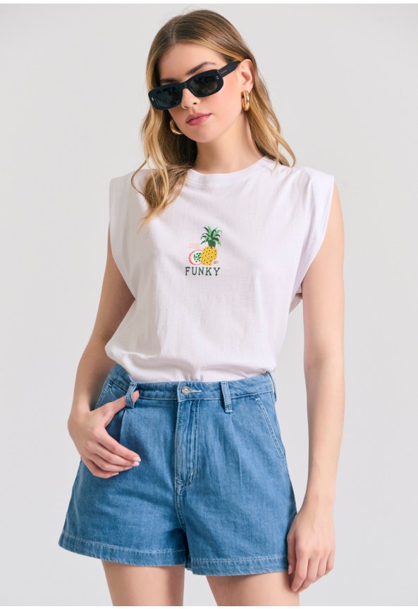 Γυναικείο t-shirt με vintage τύπωμα στην πλάτη