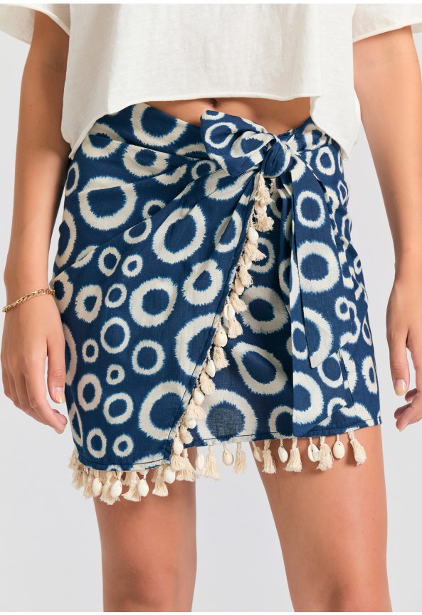 Εμπριμέ μίνι κρουαζέ φούστα