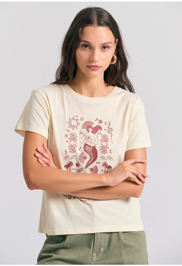 Γυναικείο t-shirt με exotic τύπωμα