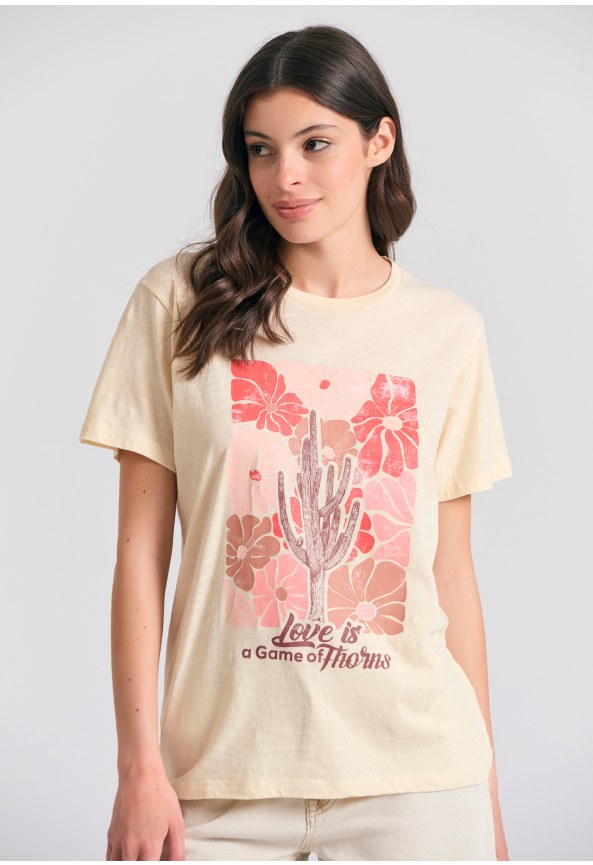 Loose fit t-shirt με vintage τύπωμα