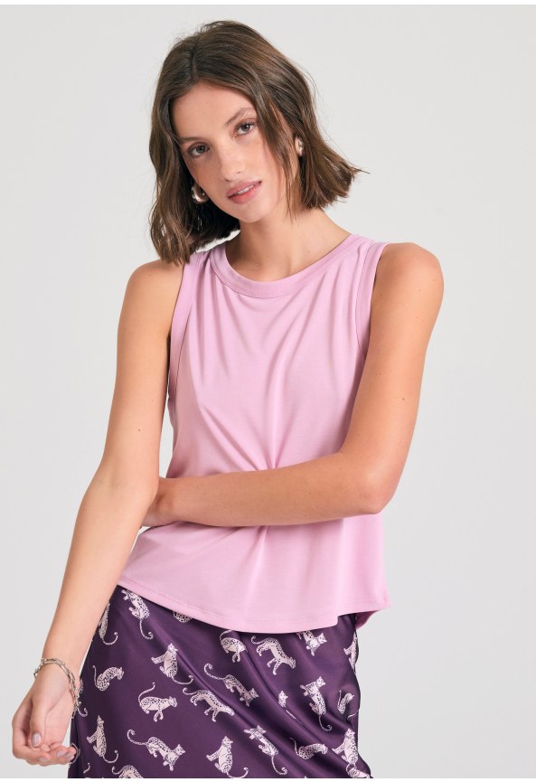 Γυναικείο μονόχρωμο tank top με μοντάλ