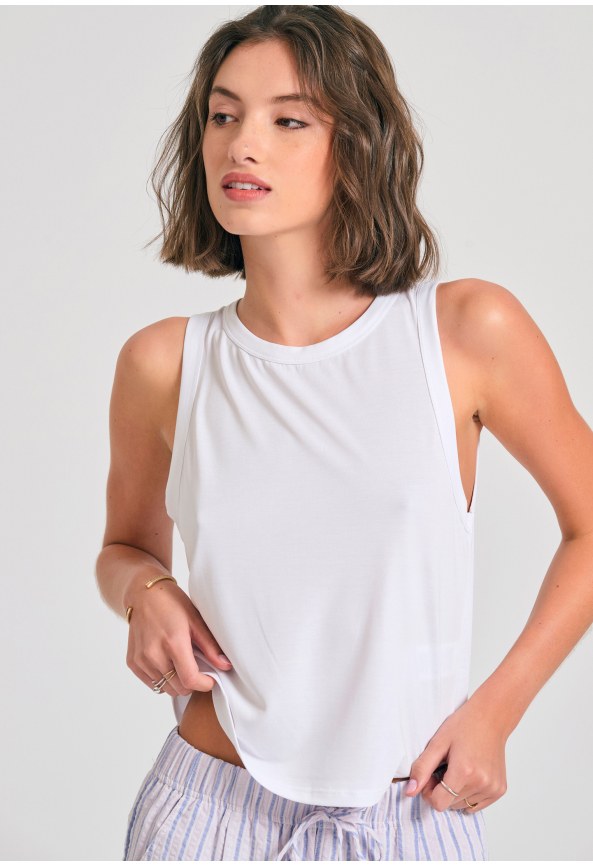 Γυναικείο μονόχρωμο tank top με μοντάλ