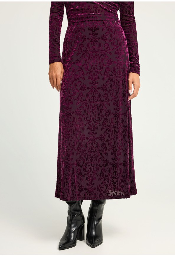 Maxi embroidery φούστα σε ίσια γραμμή