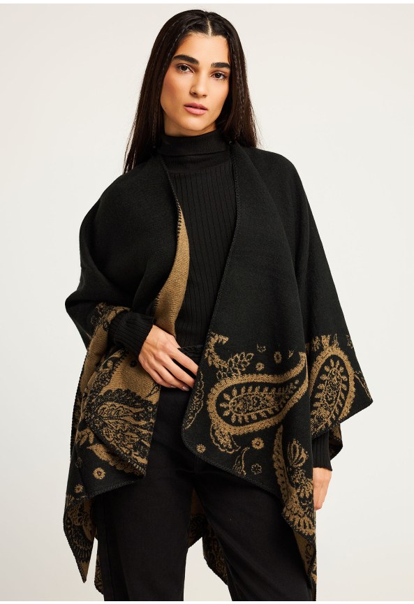 Women's cape with ethnic pattern