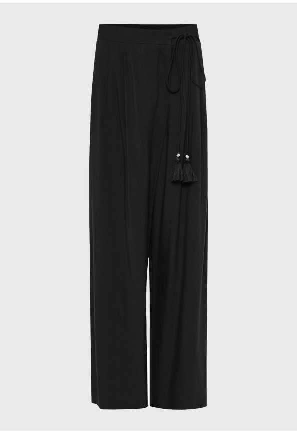 Γυναικεία παντελόνα απο βισκόζη με κρουαζέ δέσιμο