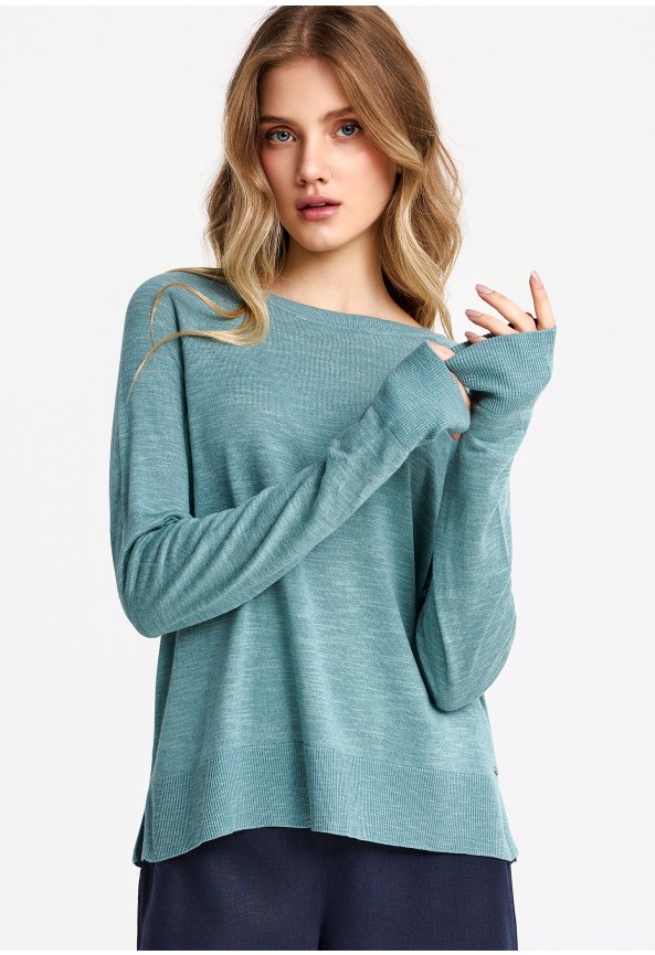 Γυναικείο πουλόβερ με λεπτή πλέξη