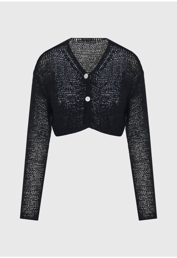 Women's short woven cardigan