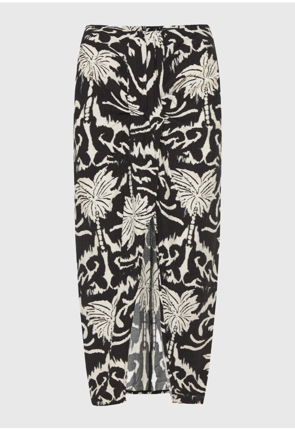 All over printed midi φούστα με άνοιγμα