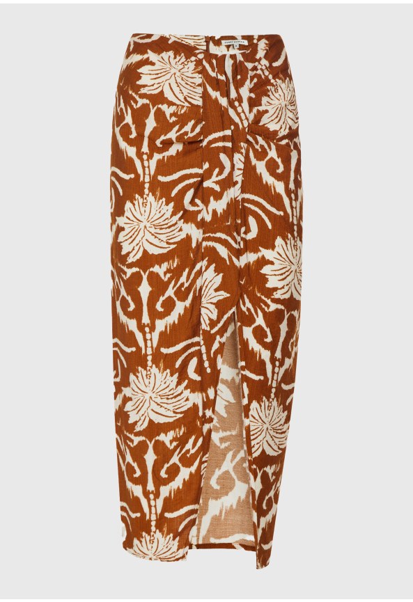 All over printed midi φούστα με άνοιγμα