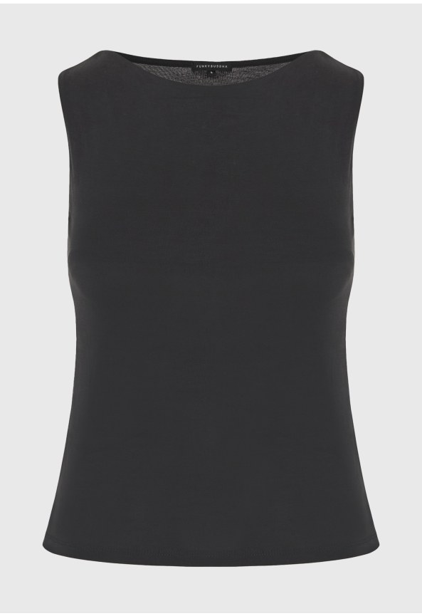 Γυναικείο αμάνικο top από μοντάλ