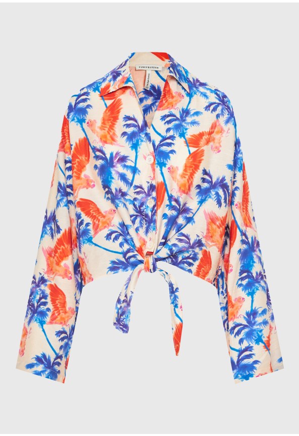 Γυναικείο πουκάμισο με exotic τύπωμα