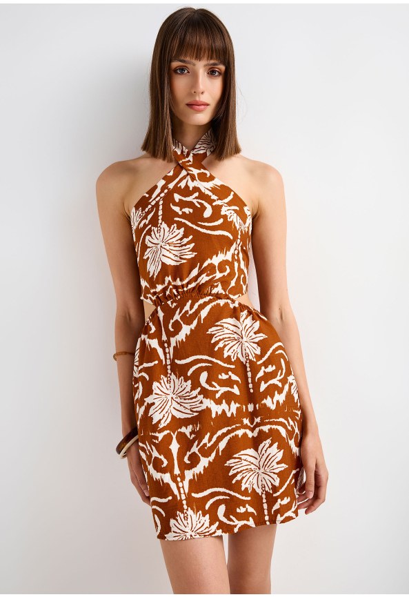 Mini dress with open back