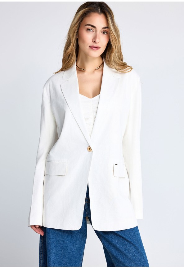 Linen blend γυναικείο σακάκι