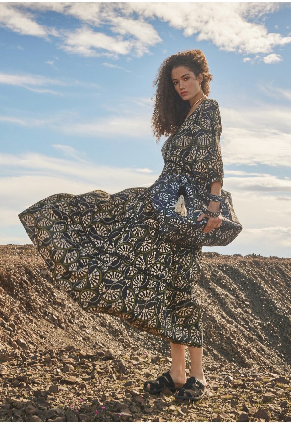 Cotton all over printed maxi dress