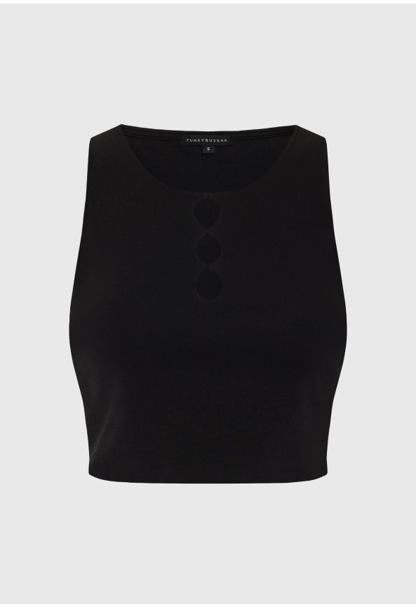 Crop top με κοψιματα μπροστα