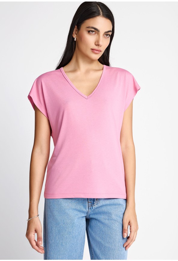 Γυναικείο t-shirt με V λαιμόκοψη - The basics collection