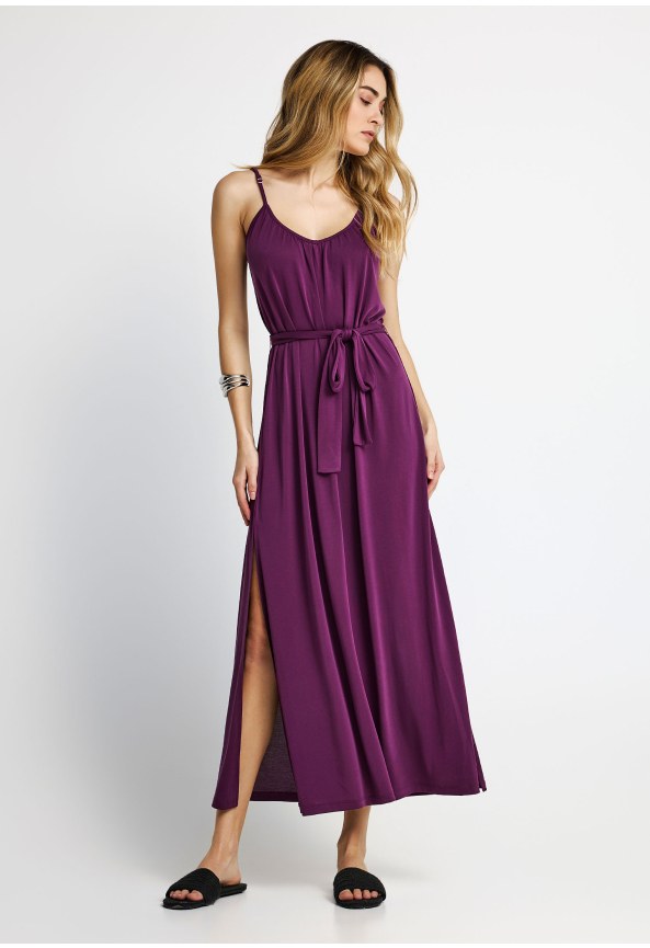 Γυναικείο relaxed μάξι φόρεμα με ζώνη στη μέση