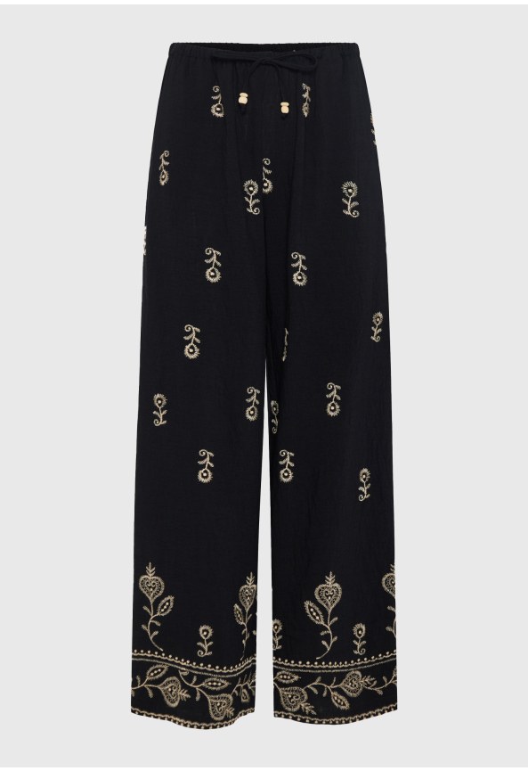 Γυναικεία relaxed παντελόνα με κεντήματα