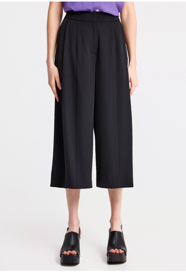 Ζιπ κιλότ παντελόνι με πιέτες