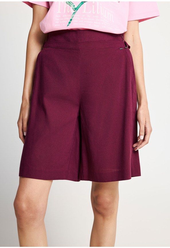 Linen blend women's bermuda shorts