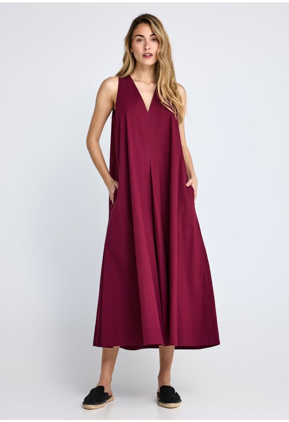 Γυναικείο relaxed μάξι φόρεμα από βαμβάκι