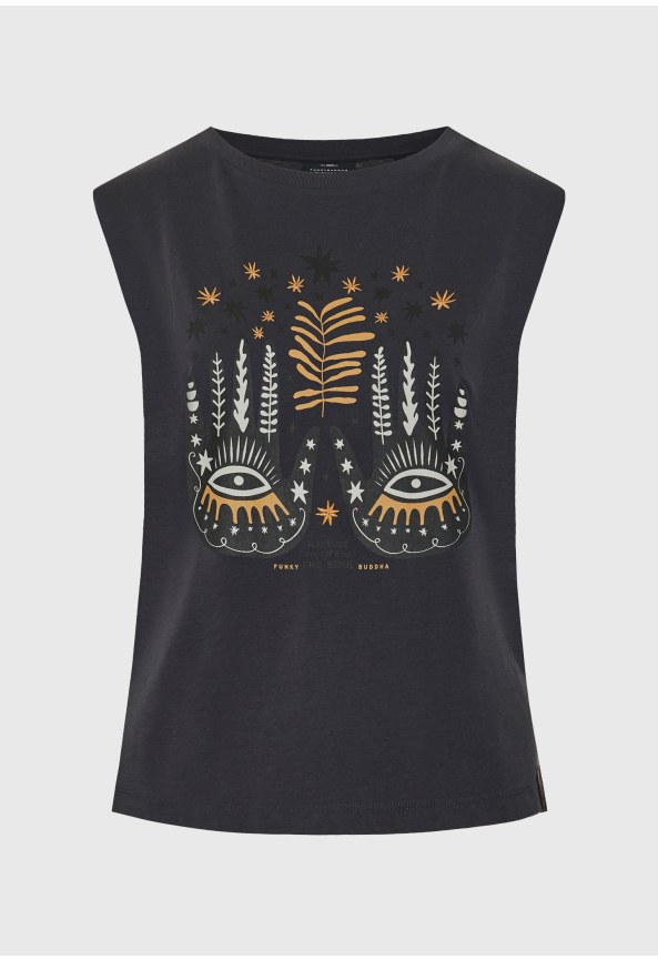 Γυναικείο αμάνικο T-shirt με τύπωμα