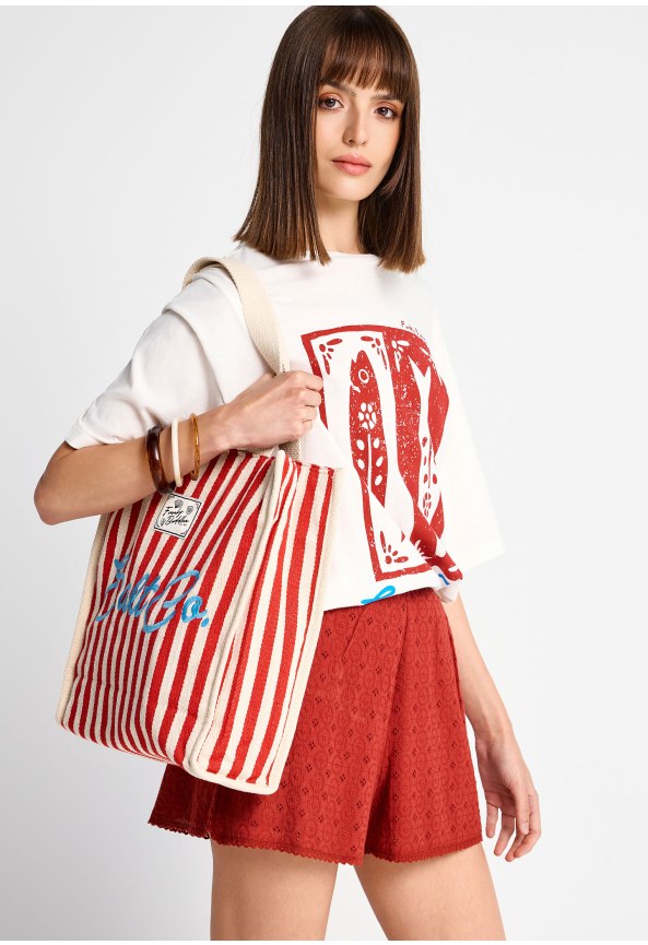 Striped cotton tote bag Salt Co.