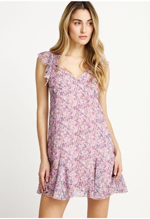 Γυναικείο μίνι φόρεμα με βολάν