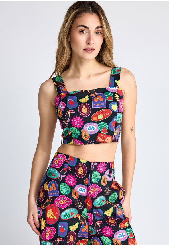 All over printed cropped top