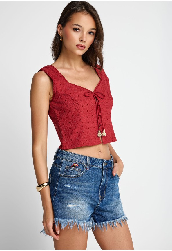 Γυναικείο embroidery crop top