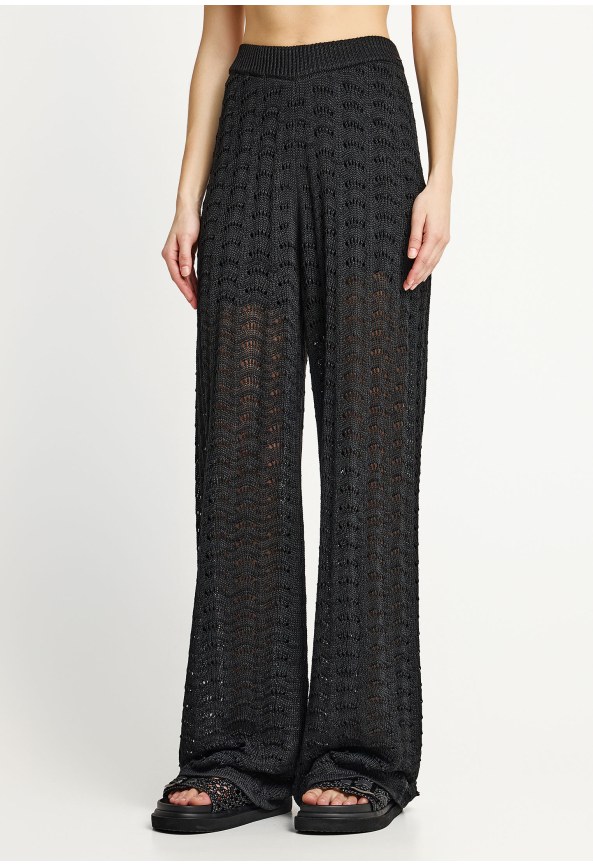 Γυναικείο πλεκτό παντελόνι με ζακάρ pattern