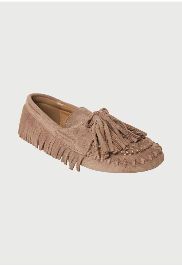 Women's leather tassel loafers