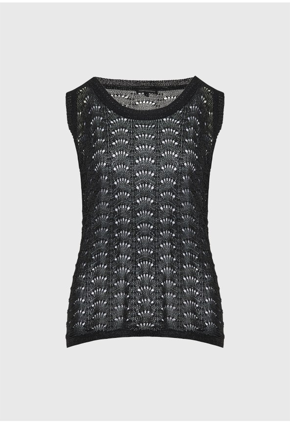 Αμάνικο τοπ με αραιή πλέξη