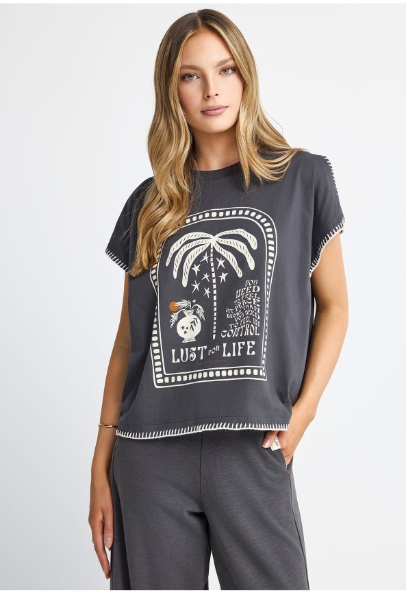 Γυναικείο relaxed t-shirt με τύπωμα