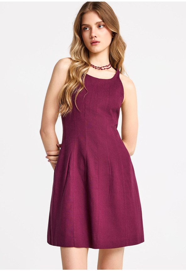 Μίνι φόρεμα linen blend