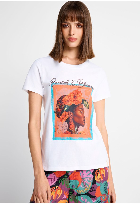 Women's cotton t-shirt with print 