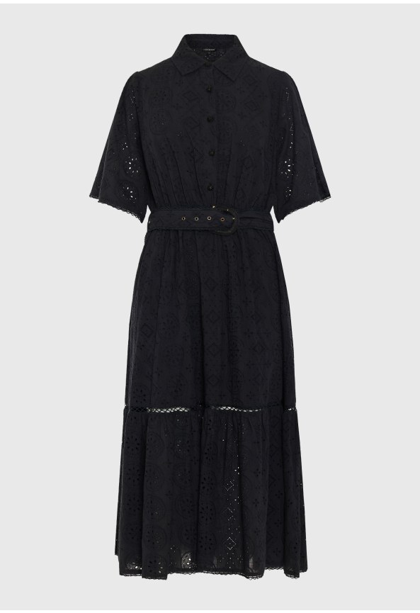 Γυναικείο embroidery relaxed-fit midi φόρεμα από βαμβάκι