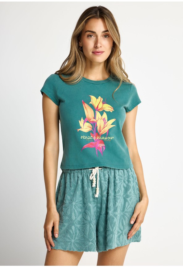 Γυναικείο slim t-shirt με τύπωμα