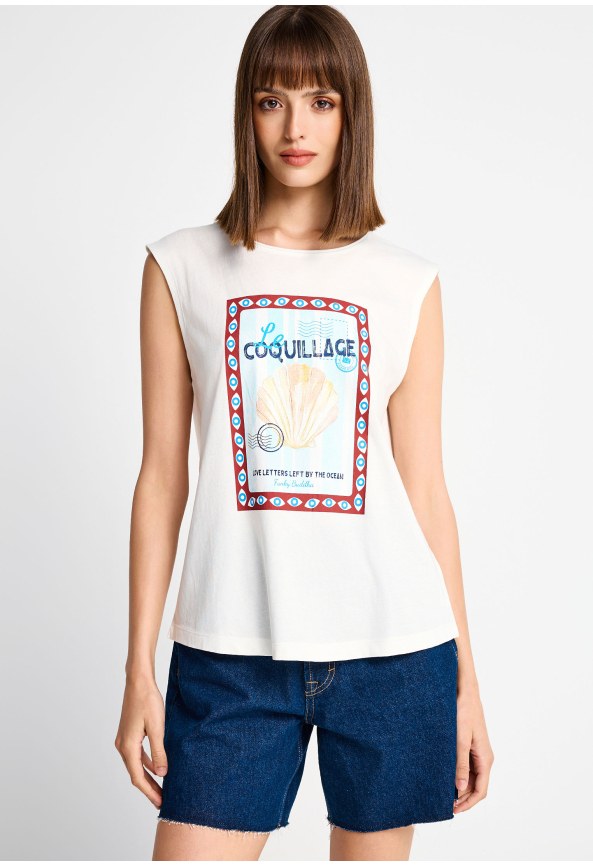 Γυναικείο βαμβακερό t-shirt με τύπωμα