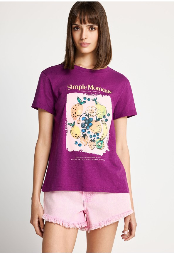 Γυναικείο βαμβακερό t-shirt με τύπωμα