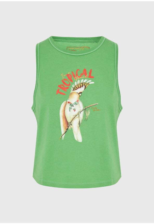 Γυναικείο βαμβακερό tank top με τύπωμα