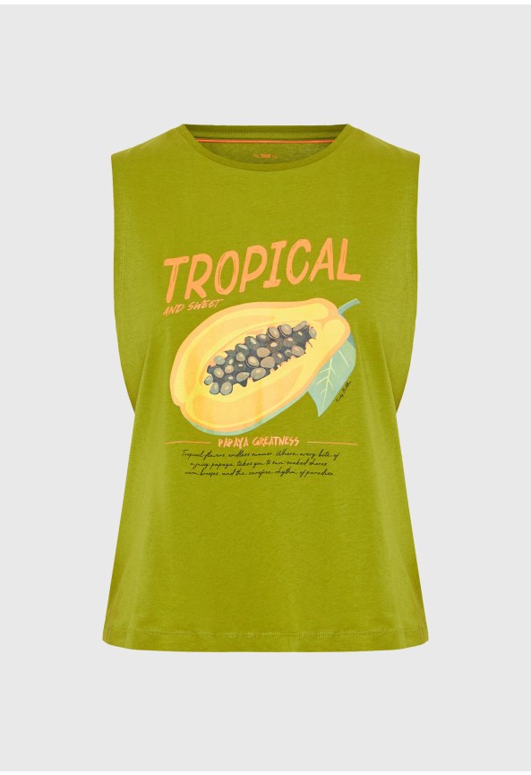 Γυναικείο βαμβακερό tank top με τύπωμα